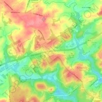 Edgmont topographic map, elevation, terrain