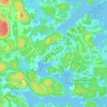 Gryt topographic map, elevation, terrain