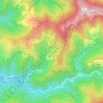 Pareto topographic map, elevation, terrain