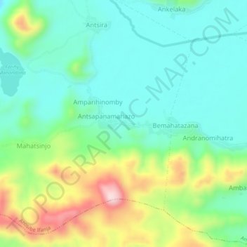Analamanga topographic map, elevation, terrain