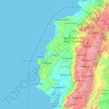 Manabí topographic map, elevation, terrain