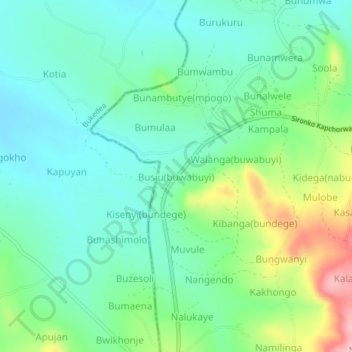 Busiu(buwabuyi) topographic map, elevation, terrain