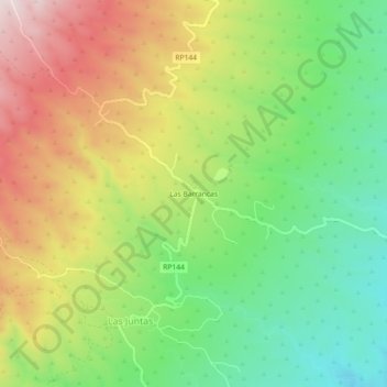Las Barrancas topographic map, elevation, terrain