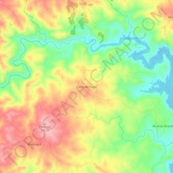 Corte do Gago topographic map, elevation, terrain