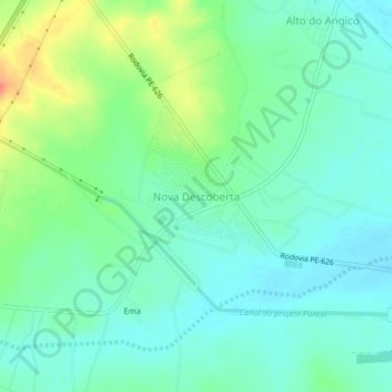 Nova Descoberta topographic map, elevation, terrain
