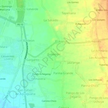 Sunampe topographic map, elevation, terrain