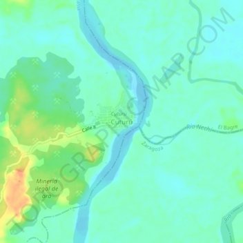 Cuturú topographic map, elevation, terrain