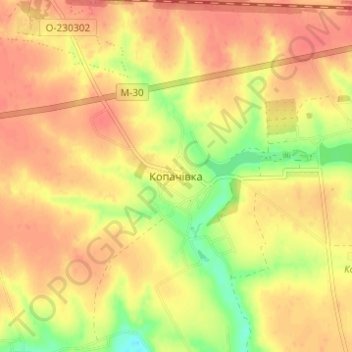 Kopachivka topographic map, elevation, terrain