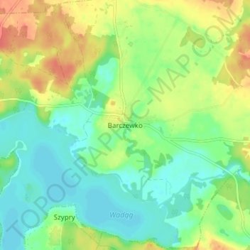 Barczewko topographic map, elevation, terrain