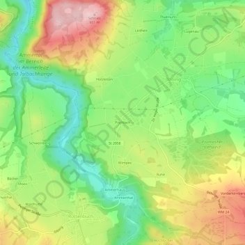 Pischlach topographic map, elevation, terrain