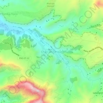Chão de Tanque topographic map, elevation, terrain