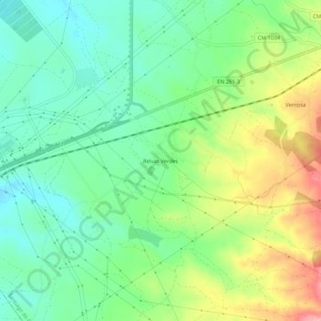Relvas Verdes topographic map, elevation, terrain
