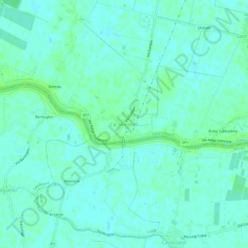 Ca' Morosini topographic map, elevation, terrain