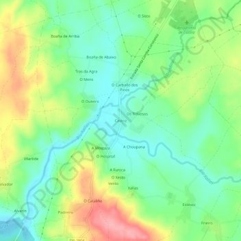 Castriz topographic map, elevation, terrain