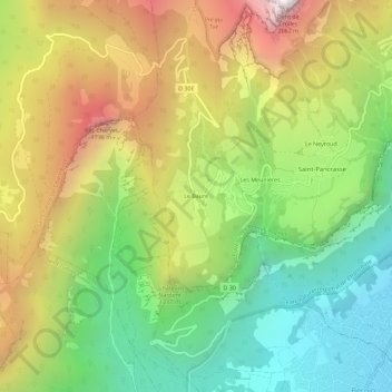 Le Baure topographic map, elevation, terrain