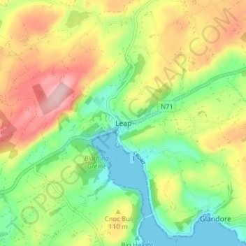 Leap topographic map, elevation, terrain
