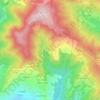 Bruscarolo topographic map, elevation, terrain
