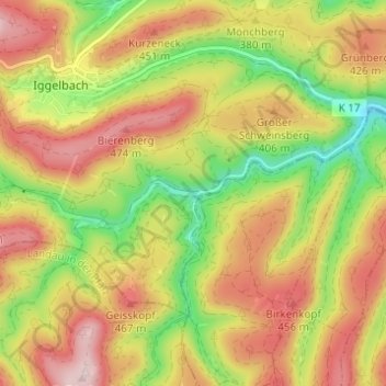 Hornesselwiese topographic map, elevation, terrain