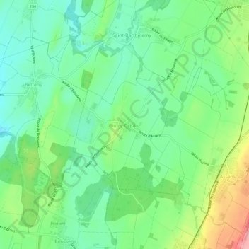 Bioley-Orjulaz topographic map, elevation, terrain
