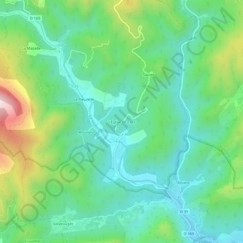 L'Église de Cros topographic map, elevation, terrain