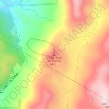 Long Hope Mountain topographic map, elevation, terrain