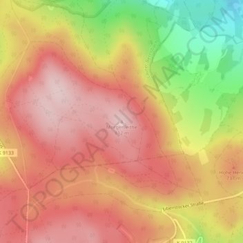 Morgenleithe topographic map, elevation, terrain