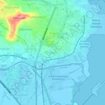 Indro topographic map, elevation, terrain