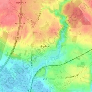 Egebjerg topographic map, elevation, terrain