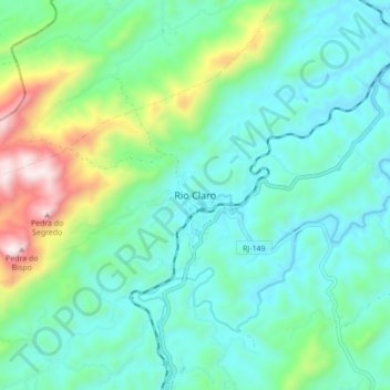 Rio Claro topographic map, elevation, terrain