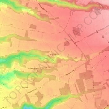 Les Fabres topographic map, elevation, terrain