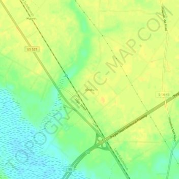 Alcolu topographic map, elevation, terrain