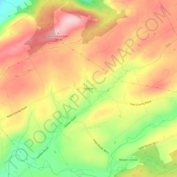 Hobbie topographic map, elevation, terrain