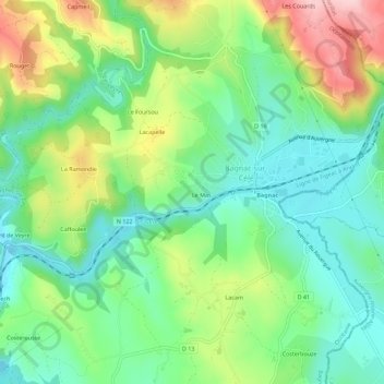 Frons topographic map, elevation, terrain