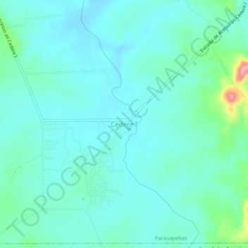 Cedere I topographic map, elevation, terrain