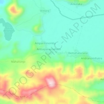 Amberomanga topographic map, elevation, terrain