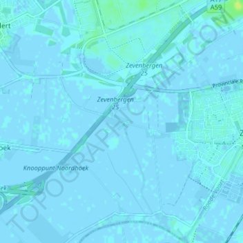 Pelikaan topographic map, elevation, terrain