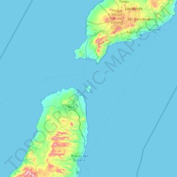 Isla de Lobos topographic map, elevation, terrain