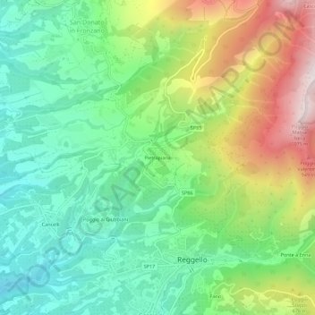 Pietrapiana topographic map, elevation, terrain