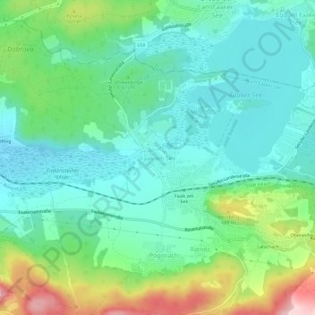 Faak am See topographic map, elevation, terrain