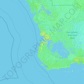 Shark River Island topographic map, elevation, terrain