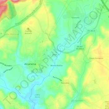 Peral topographic map, elevation, terrain