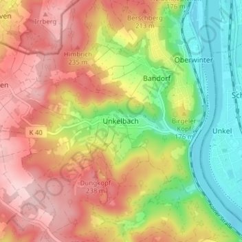 Unkelbach topographic map, elevation, terrain