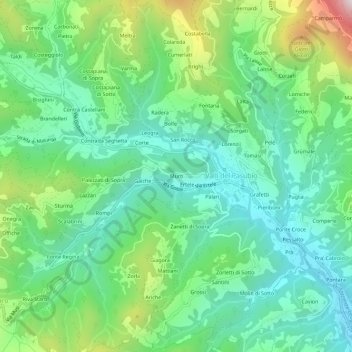 Muro topographic map, elevation, terrain