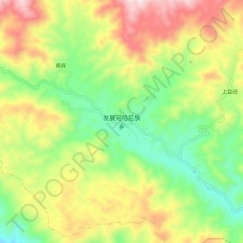 发展河哈尼族乡 topographic map, elevation, terrain