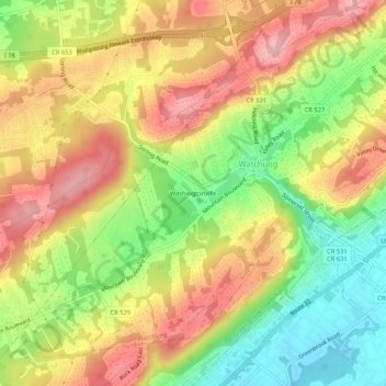 Washingtonville topographic map, elevation, terrain