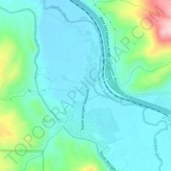 Peterson topographic map, elevation, terrain