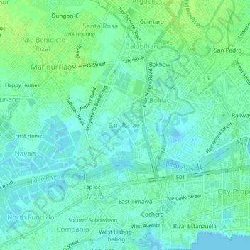 San Rafael topographic map, elevation, terrain