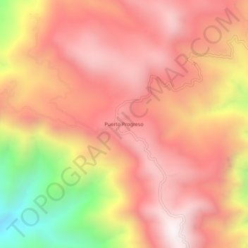 Puerto Progreso topographic map, elevation, terrain