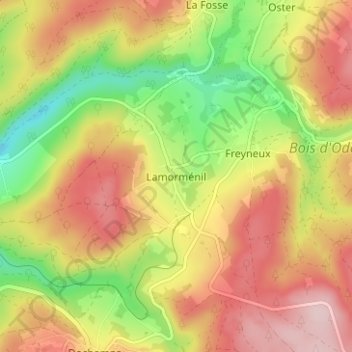Lamorménil topographic map, elevation, terrain