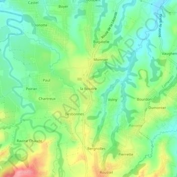 la Rosière topographic map, elevation, terrain